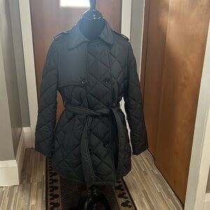 Sam Edelman black puffer trench jacket, FLAW